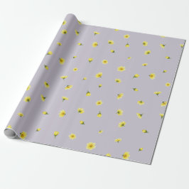Pale Lavender Japanese Winter Cosmos Floral Patter Geschenkpapier