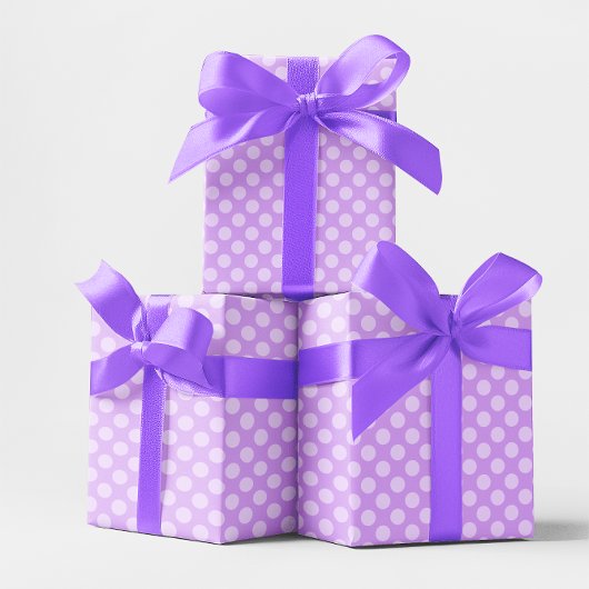 Pale Lavender Polka Dot Geschenkpapier