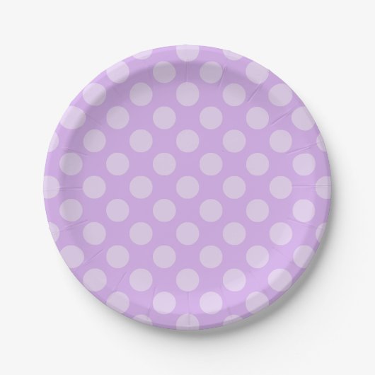Pale Lavender Polka Dot Pappteller (Vorderseite)