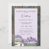 Pale Lavender Rustic Wood Wedding Einladung (Vorderseite)