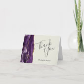 Pale Lila Agate Gold Elfenbeinhochzeit Vielen Dank Karte (Vorderseite)