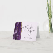 Pale Lila Agate Gold Hochzeit Vielen Dank Karte (Vorderseite)