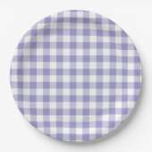 Pale Lila Gingham Karo Pappteller (Vorderseite)