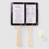 Pale Lila Gold Agate Wedding Program Fächer (Vorne und Hinten)
