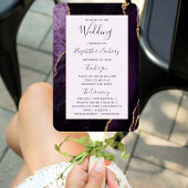 Pale Lila Gold Agate Wedding Program Fächer
