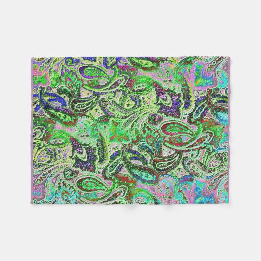 Pale Lila Paisley Fleecedecke (Vorderseite (Horizontal))