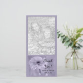 Pale Lila Tinted Daisy Wedding Vielen Dank Dankeskarte (Stehend Vorderseite)
