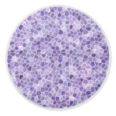 Pale Lilac And Purple Cobbled Patchwork Terrazo Pa Keramikknauf (Vorderseite)