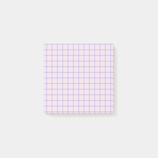 Pale Lilac Checkered Pattern Soft Grid Design Post-it Klebezettel (Vorderseite)