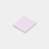 Pale Lilac Checkered Pattern Soft Grid Design Post-it Klebezettel (angewinkelt)