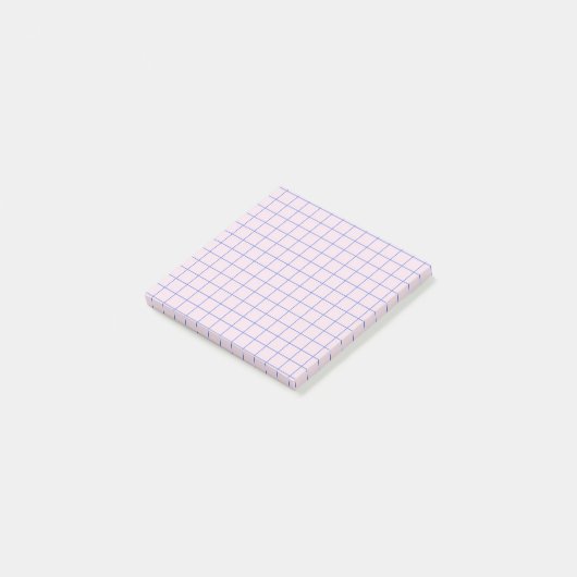 Pale Lilac Checkered Pattern Soft Grid Design Post-it Klebezettel (angewinkelt)