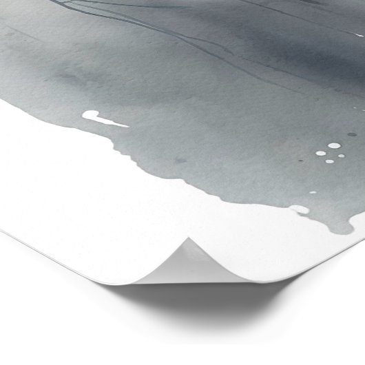 Pale Majesty Great Blue Heron Perched AI Nature Poster (Ecke)