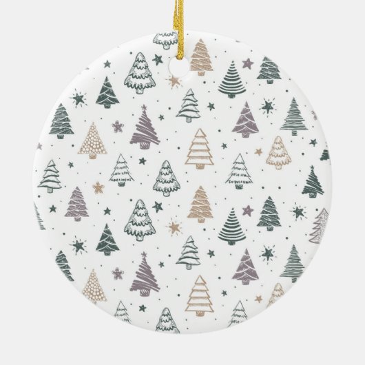 Pale Mauve Merry Christmas Photo Collage 2025 Keramik Ornament (Hinten)