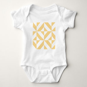 Pale Melon Geometric Deko Cube Pattern Baby Strampler