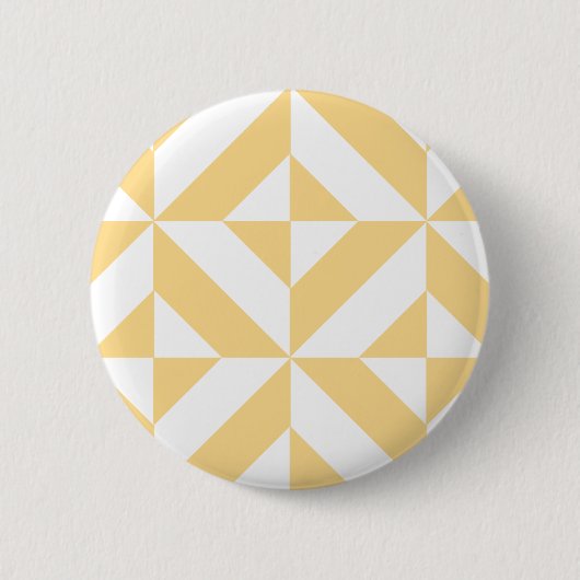 Pale Melon Geometric Deko Cube Pattern Button (Vorderseite)