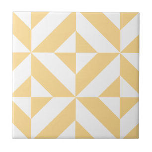 Pale Melon Geometric Deko Cube Pattern Fliese