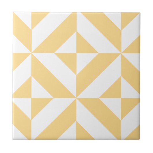 Pale Melon Geometric Deko Cube Pattern Fliese (Vorderseite)