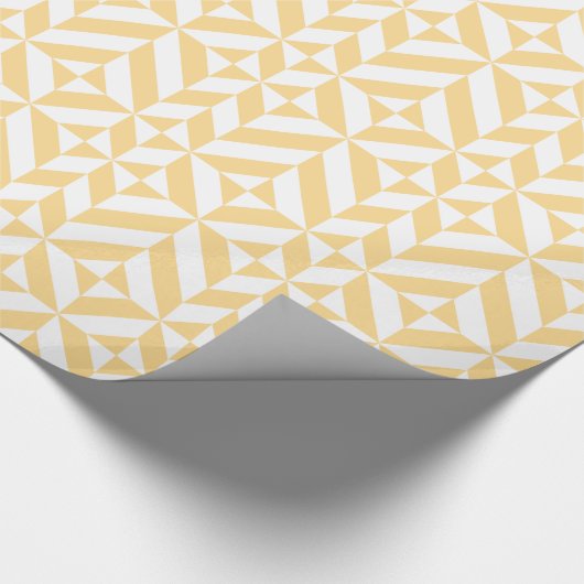 Pale Melon Geometric Deko Cube Pattern Geschenkpapier (Ecke)