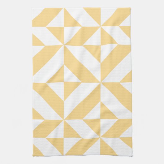 Pale Melon Geometric Deko Cube Pattern Geschirrtuch (Vertikal)