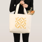 Pale Melon Geometric Deko Cube Pattern Jumbo Stoffbeutel (Vorderseite (Produkt))