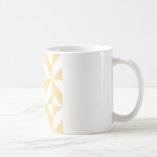 Pale Melon Geometric Deko Cube Pattern Kaffeetasse (Rechts)