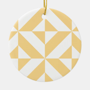 Pale Melon Geometric Deko Cube Pattern Keramikornament