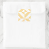 Pale Melon Geometric Deko Cube Pattern Quadratischer Aufkleber (Tasche)
