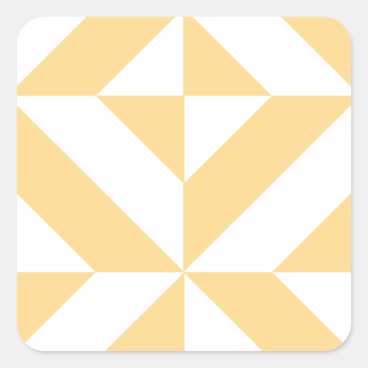 Pale Melon Geometric Deko Cube Pattern Quadratischer Aufkleber (Vorderseite)