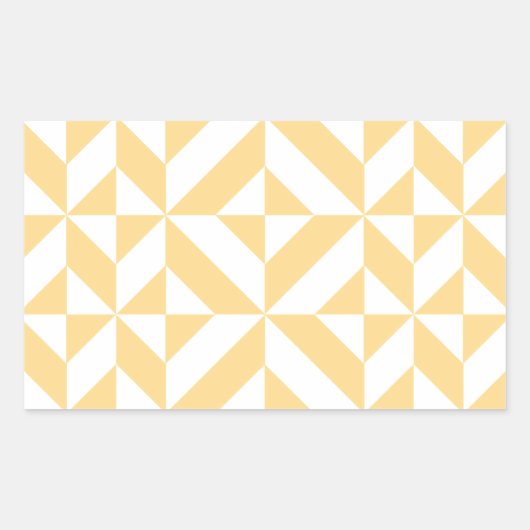 Pale Melon Geometric Deko Cube Pattern Rechteckiger Aufkleber (Vorderseite)