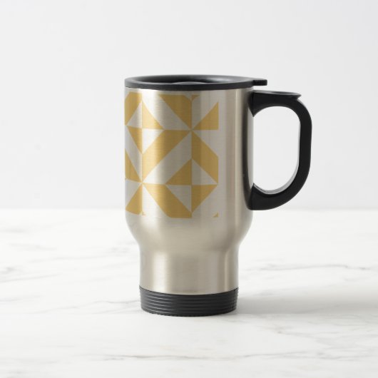 Pale Melon Geometric Deko Cube Pattern Reisebecher (Rechts)