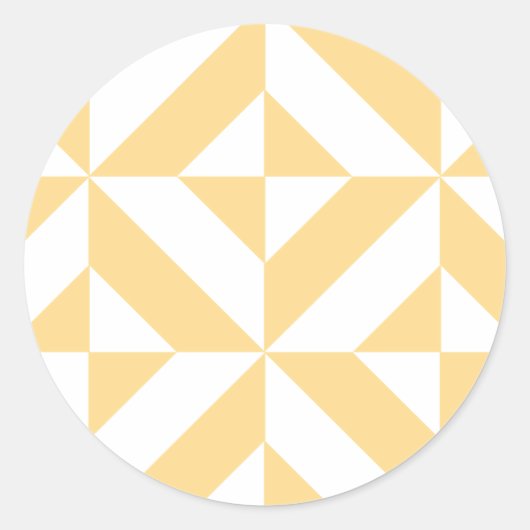 Pale Melon Geometric Deko Cube Pattern Runder Aufkleber (Vorderseite)