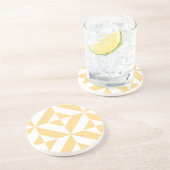 Pale Melon Geometric Deko Cube Pattern Sandstein Untersetzer (Seite)