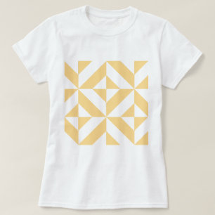 Pale Melon Geometric Deko Cube Pattern T-Shirt