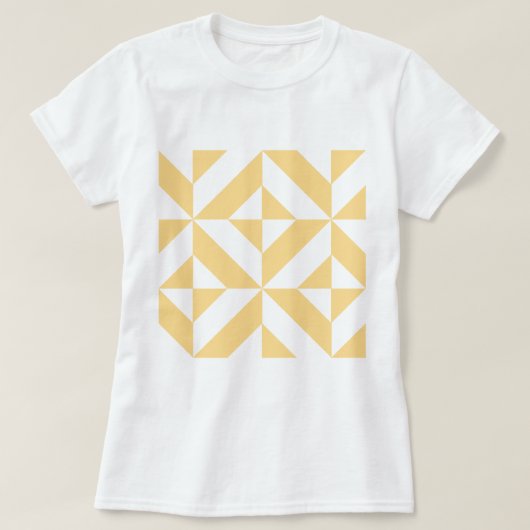 Pale Melon Geometric Deko Cube Pattern T-Shirt (Design vorne)