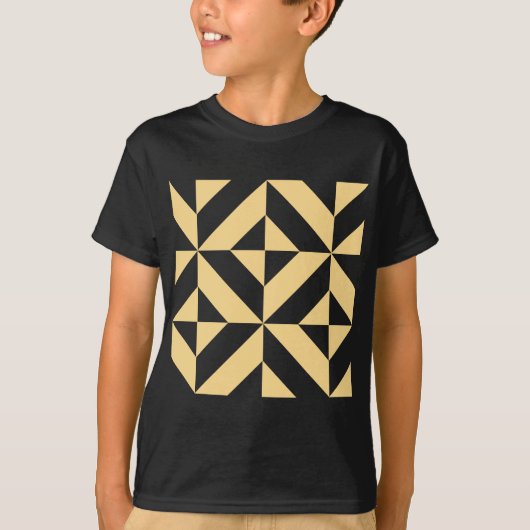 Pale Melon Geometric Deko Cube Pattern T-Shirt (Vorderseite)