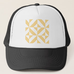 Pale Melon Geometric Deko Cube Pattern Truckerkappe