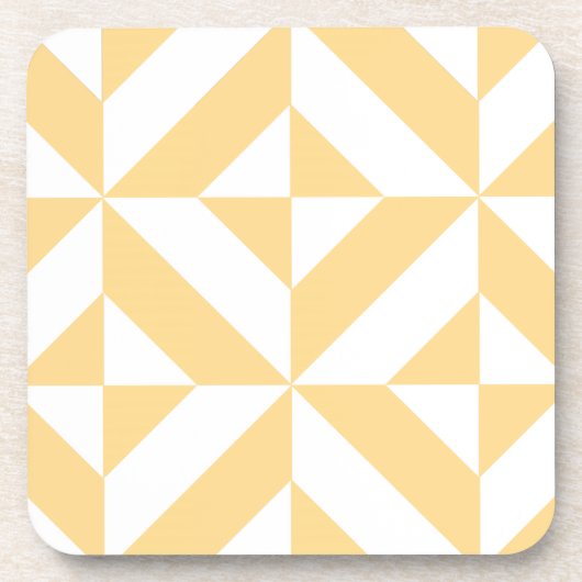 Pale Melon Geometric Deko Cube Pattern Untersetzer (Vorderseite)