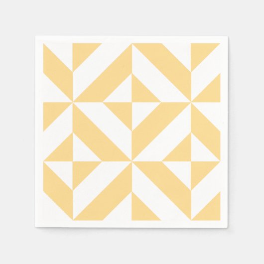 Pale Melon Geometric Deko Pattern Serviette (Vorderseite)