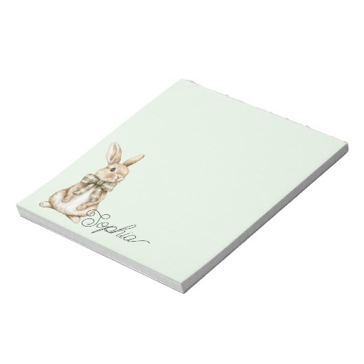 Pale Mint Bunny Rabbit Notizblock (Rotiert)