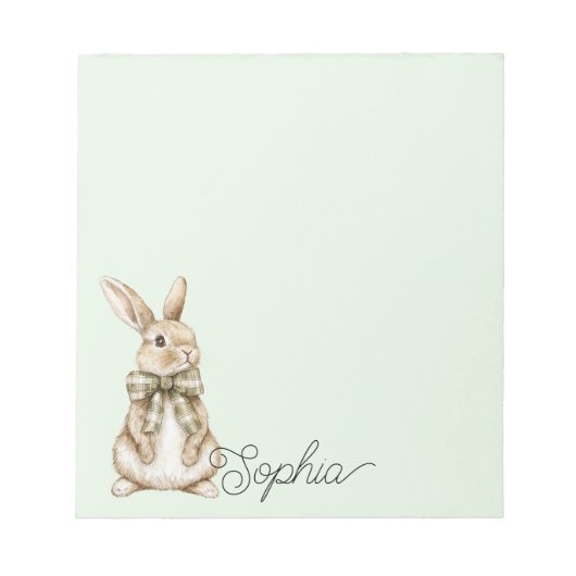 Pale Mint Bunny Rabbit Notizblock (Vorderseite)