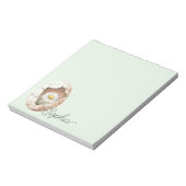 Pale Mint Egg Daisy Flower Notizblock (Rotiert)