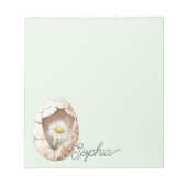 Pale Mint Egg Daisy Flower Notizblock (Vorderseite)