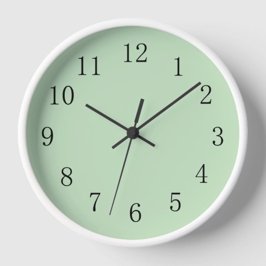 Pale Mint Ice Cream Green Round Medium Wall Clock Uhr (Vorderseite)
