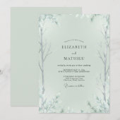 Pale Mint Weide Eukalyptus Hochzeit Einladung (Vorne/Hinten)