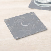 Pale Moon Burst Rechteckiger Pappuntersetzer (angewinkelt)
