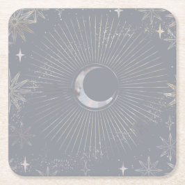 Pale Moon Burst Rechteckiger Pappuntersetzer