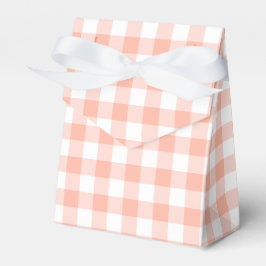Pale Orange Gingham Kariert Zelt Gastgeschenk Box Geschenkschachtel