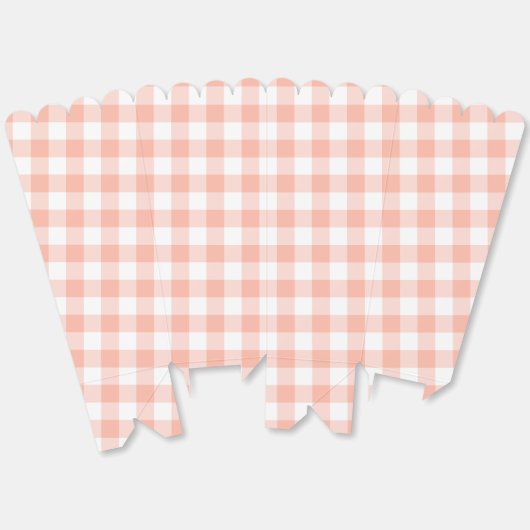 Pale Orange Gingham Kariertes Gastgeschenk Popcorn Geschenkschachtel (Ungeklappt)