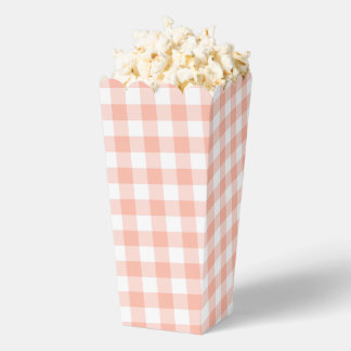 Pale Orange Gingham Kariertes Gastgeschenk Popcorn Geschenkschachtel