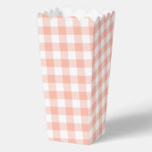 Pale Orange Gingham Kariertes Gastgeschenk Popcorn Geschenkschachtel (Vorderseite)